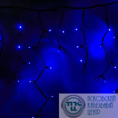 Гирлянда Айсикл "ПЛАЙ-ЛАЙТ Каучук" 0.6х4м 128LED 8Вт 230В IP67 син.; черн. провод NEON-NIGHT 255-223