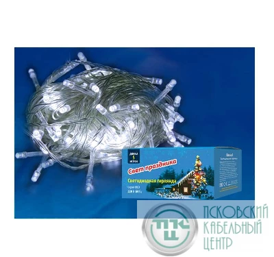 Гирлянда светодиодная ULD-S0500-050/DTA WHITE IP20 5м с контроллером 50 светодиодов бел. провод прозр. Uniel UL-00005259