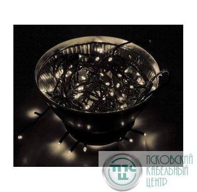 Гирлянда "ТВИНКЛ ЛАЙТ LED" (с контроллером 8 режимов) 10м 100LED 10Вт 220В IP44 тепл. бел. NEON-NIGHT 303-136
