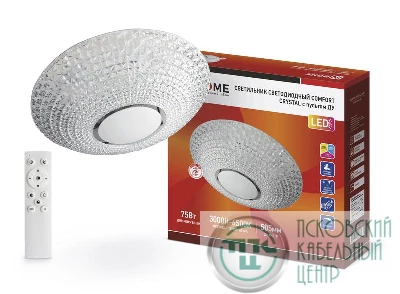 Светильник светодиодный COMFORT CRYSTAL 75Вт 230В 3000-6500К 6000лм 505х100мм с пультом ДУ IN HOME 4690612034782