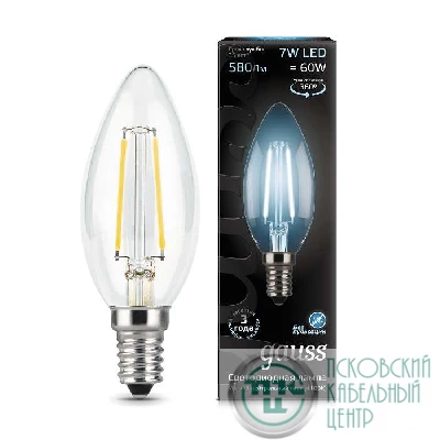 Лампа светодиодная Black Filament Свеча E14 7Вт 4100К Gauss 103801207