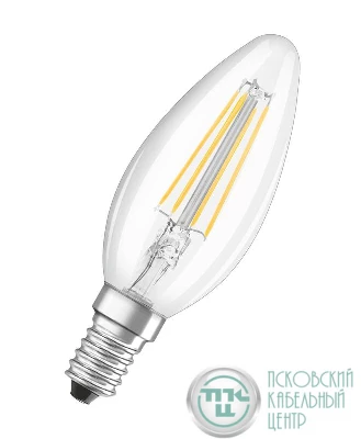 Лампа светодиодная филаментная LED STAR CLASSIC B 60 5W/840 5Вт свеча 4000К нейтр. бел. E14 660лм 220-240В прозр. стекл. OSRAM 4058075116702