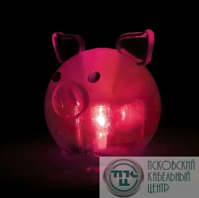 Фигура светодиодная "Свинка"-символ 2019 года 6х6см  переливается разными оттенками Космос KOCNL-EL106(2019)