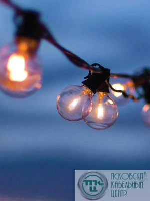 Гирлянда светодиодная 5м+2м шаг 50см 10LED тепл. бел. 220В уличная водонепроницаемая КОСМОС KOC_10lampsW_IP
