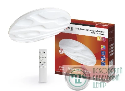 Светильник светодиодный COMFORT WAVE 75Вт 230В 3000-6500К 6000лм 500х85мм с пультом ДУ IN HOME 4690612034836