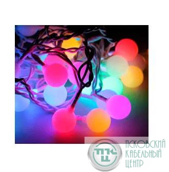 Гирлянда декоративная "Крупные матовые шарики" 4.4.м 30LED зел. провод IP20 мультиколор Космос KOC_GIR30LEDBigBALL_