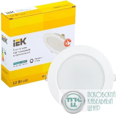 Светильник светодиодный ДВО 1613 12Вт 4000К IP20 круг бел. ИЭК LDVO0-1613-12-4000-K01