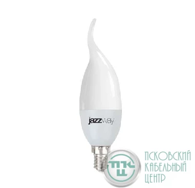 Лампа светодиодная PLED-SP 9Вт CA37 свеча на ветру 3000К тепл. бел. E14 820лм 175-265В JazzWay 2859518A