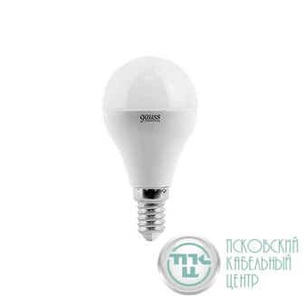 Лампа светодиодная Elementary 6Вт P45 шар 3000К тепл. бел. E14 420лм GAUSS 53116