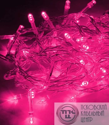 Гирлянда светодиодная 50LED шнур 6.5м 8 режимов мигания роз. Космос KOC_GIR50LED_P