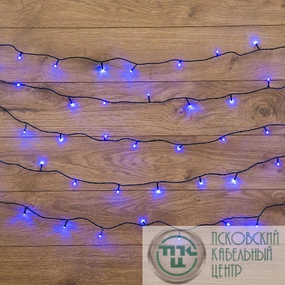 Гирлянда "ТВИНКЛ ЛАЙТ LED" (с контроллером 8 режимов) 4м 25LED 2Вт 220В IP20 син. провод темн.-зел. ПВХ NEON-NIGHT 303-013