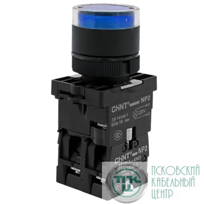 Кнопка двойная NP2-EW8465 1НО+1НЗ AC/DC 220/230В(LED) IP40 CHINT 574745
