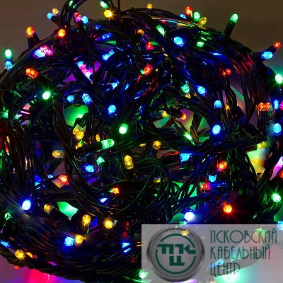 Гирлянда "ТВИНКЛ ЛАЙТ LED КАУЧУК" (с контроллером 8 режимов) 20м 240LED 20Вт 220В IP54 мультиколор NEON-NIGHT 303-329