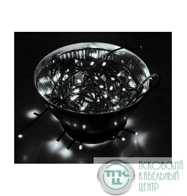 Гирлянда "ТВИНКЛ ЛАЙТ LED" (с контроллером 8 режимов) 20м 200LED 20Вт 220В IP44 бел. NEON-NIGHT 303-145