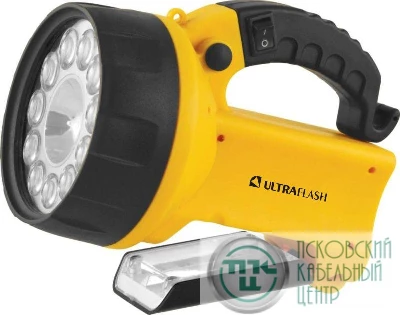 Фонарь UF3753LED (аккум 220В/12В жел. 11 LED; + галоген. 4В 2А-ч пласт. короб) Ultraflash 8311