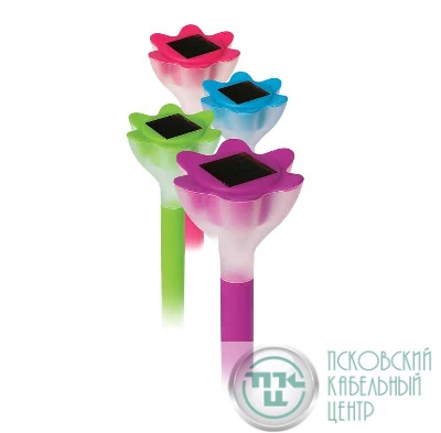 Светильник 100 "Color2 Фонарь" (садовый на солнечн. батареях 4 цвета) (уп.24шт) Космос KOC_SOL100_color2