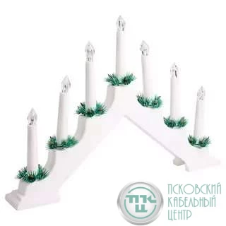 Горка новогодняя 7 свечек корпус бел. свечение тепл. бел. Neon-Night 501-081