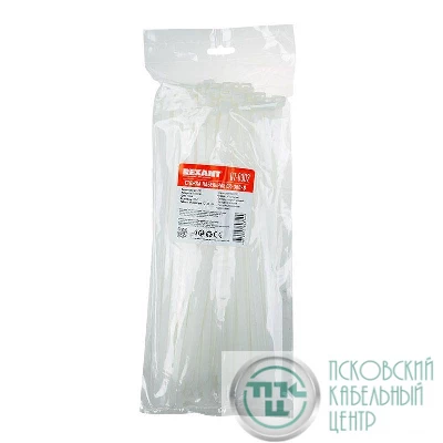 Хомут кабельный 7.6х300 нейл. бел. (уп.100шт) Rexant 07-0302