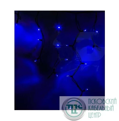 Гирлянда светодиодная "Айсикл" (бахрома) 5.6х0.9м 240LED син. 16Вт 230В IP67 провод каучук черн. Neon-Night 255-243