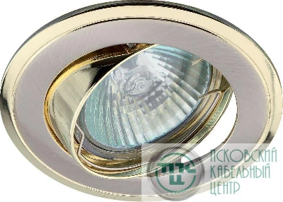 Светильник KL22А SN/G литой поворот. "двойной контур" MR16 12В 50Вт сатин никель/зол. ЭРА C0043708