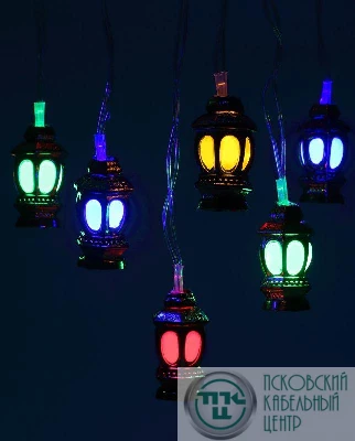 Гирлянда светодиодная "Нить Фонарики" 3м 20LED 8 режимов 220В IP20 мультиколор ЭРА Б0041897