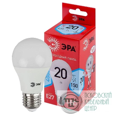 Лампа светодиодная A65-20W-840-E27 R (диод груша 20Вт нейтр. E27) Эра Б0049637