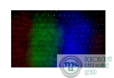 Гирлянда Сеть "НЕТ ЛАЙТ" 2х1.5м 288LED 15Вт 220В IP44 мульти.; черн. провод NEON-NIGHT 215-029