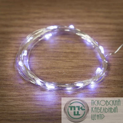 Гирлянда "Роса" 2м 20LED бел. тонкий батарейный блок NEON-NIGHT 303-005-1