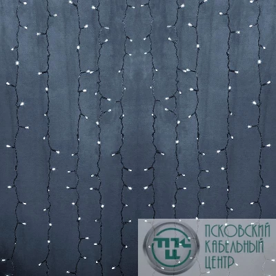 Гирлянда Дождь "ПЛЕЙ-ЛАЙТ ВОДОПАД" 2х9м (с контроллером с трансформатором) 480LED 30Вт 24В IP44 прозр. провод бел. NEON-NIGHT 235-495
