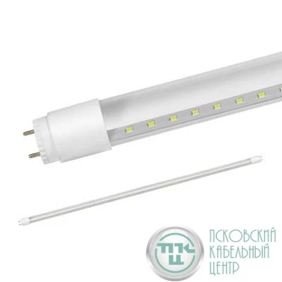 Лампа светодиодная LED-T8-П-PRO 20Вт трубчатая с двухсторонним цоколем прозрачная 4000К нейтр. бел. G13 2000лм 230В 1200мм неповоротн. IN HOME 4690612030982
