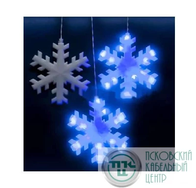 Гирлянда занавес светодиодная "Снежинки" ULD-E2703-120/DTA BLUE IP20 SNOWFLAKES син. с контроллером 120LED 2.7х0.3м Uniel 11128