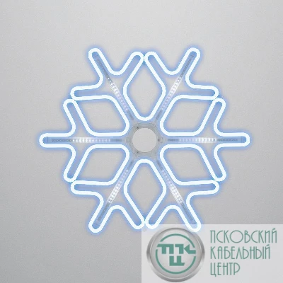 Фигура "Снежинка" из гибкого неона 60х60см син./бел. эффект тающих сосулек Neon-Night 501-223
