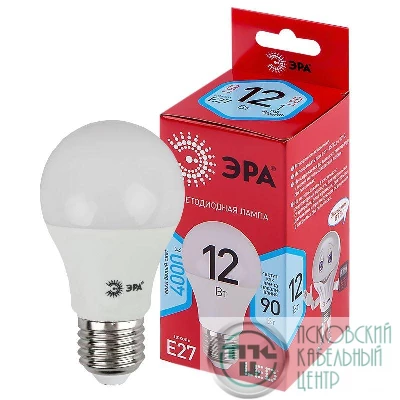 Лампа светодиодная RED LINE LED A60-12W-840-E27 R 12Вт A60 груша 4000К нейтр. бел. E27 Эра Б0049636