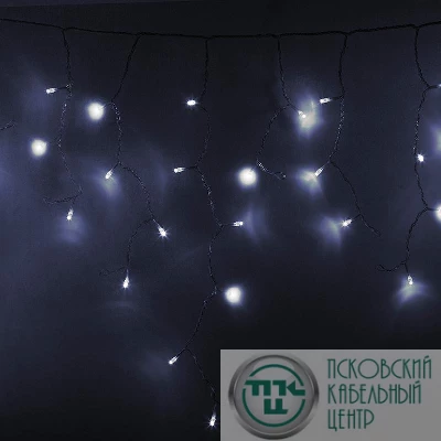 Гирлянда Айсикл "ПЛЕЙ ЛАЙТ" 0.6х4.8м 176LED 11Вт 230В IP44 бел.; силикон. провод NEON-NIGHT 255-145