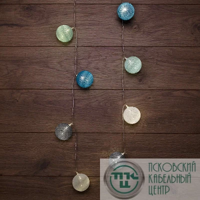 Фонарики тайские "Северное сияние" 3.5м 20LED тепл. бел. питание 2хАА (батарейки не в комплекте) провод прозр. ПВХ NEON-NIGHT 303-086
