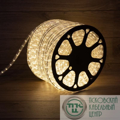 Шнур светодиодный Дюралайт постоянное свечение 2Вт тепл. бел. 36LED/м (уп.100м) Neon-Night 121-156