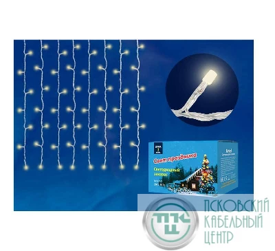 Занавес светодиодный ULD-C1510-160/DTA WARM WHITE IP20 1.5х1м с контроллером 160 светодиодов тепл. бел. провод прозр. Uniel UL-00006422