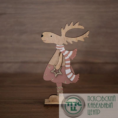 Фигура деревянная "Рождественский Олень" 10.5х18см Neon-Night 504-006