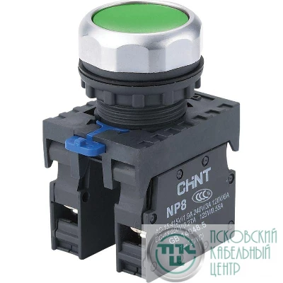 Кнопка управления NP8-11BN/3 без подсветки зел. 1НО+1НЗ IP65 (R) CHINT 667113