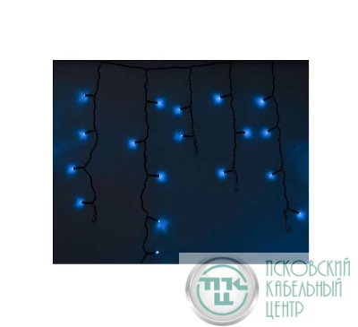 Гирлянда Айсикл "ПЛЕЙ ЛАЙТ" 0.6х4.8м 176LED 11Вт 230В IP44 син.; черн. провод NEON-NIGHT 255-133