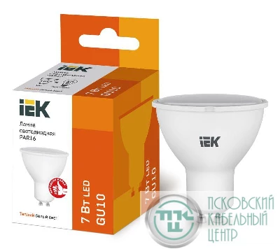 Лампа светодиодная PAR16 софит 7Вт 230В 3000К GU10 IEK LLE-PAR16-7-230-30-GU10