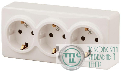 Розетка ОП 11-2209-02 3х2P+E Schuko защ. шторки 16АХ-250В Эксперт сл. кость ЭРА Б0020704