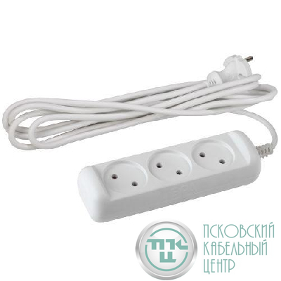 Удлинитель 3х3м без заземл. 10А IP20 U-3-3m-2х1 ПВС 2х1 Эра Б0028355