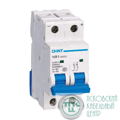 Выключатель автоматический модульный 2п C 1А 6кА NB1-63DC 500В DC (R) CHINT 182713