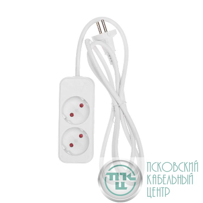 Удлинитель 2х1.5м без заземл. STANDARD 2х1кв.мм бел. Rexant 13-4000