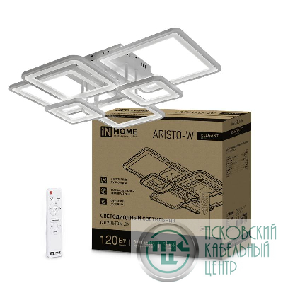 Светильник светодиодный ELEGANT ARISTO-W 120Вт 230В 3000-6500К 8400лм 686х587х151мм пульт ДУ бел. IN HOME 4690612047317