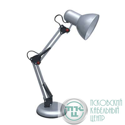 Светильник настольный СНО 15С 60Вт E27 230В под лампу на основании серебр. (кор.) IN HOME 4690612012926