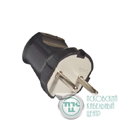 Вилка электрическая 6А 250В без заземл. черн. (еврослот) UNIVersal А0113