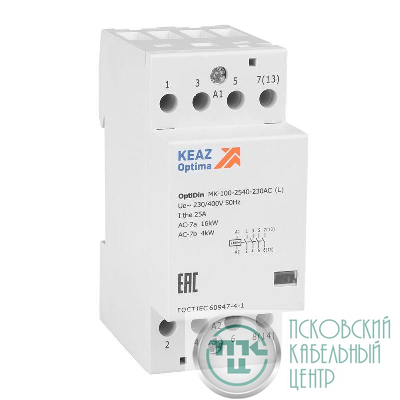 Контактор модульный OptiDin MK-100-2540-230AC (L) КЭАЗ 343731