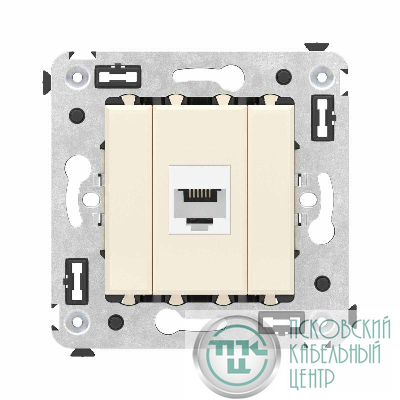 Розетка телефонная 1-м СП Avanti "Ванильная дымка" RJ12 без шторок механизм DKC 4405613